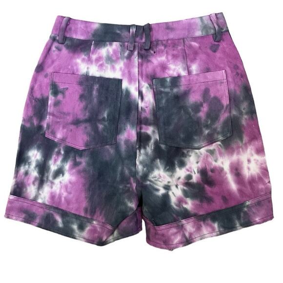 New Kendall & Kylie Purple Blue Tie Dye High Waisted Shorts XS - Picture 3 of 6